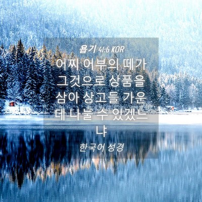 Picture 04 - 욥기 41:6 KOR - 어찌 어부의 떼가 그것으로 상품을 - Bible Verse Picture
