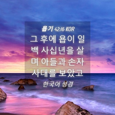 Picture 04 - 욥기 42:16 KOR - 그 후에 욥이 일백 사십년을 살며 - Bible Verse Picture