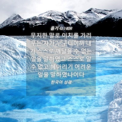 Picture 04 - 욥기 42:3 KOR - 무지한 말로 이치를 가리우는 자가 - Bible Verse Picture
