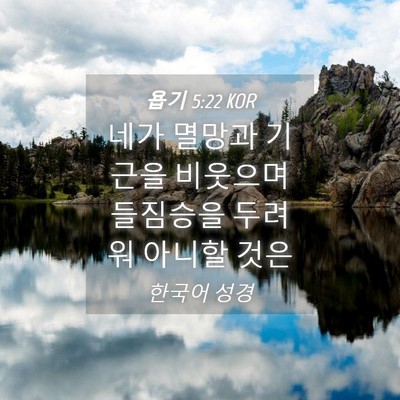 Picture 04 - 욥기 5:22 KOR - 네가 멸망과 기근을 비웃으며 - Bible Verse Picture