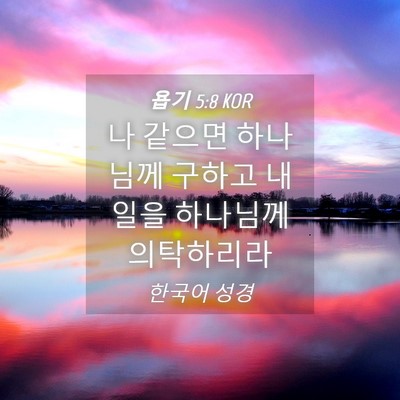 Picture 04 - 욥기 5:8 KOR - 나 같으면 하나님께 구하고 내일을 - Bible Verse Picture