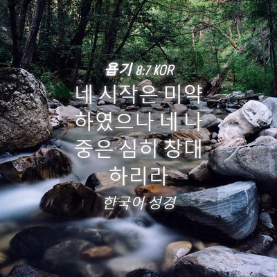 Picture 04 - 욥기 8:7 KOR - 네 시작은 미약하였으나 네 나중은 - Bible Verse Picture