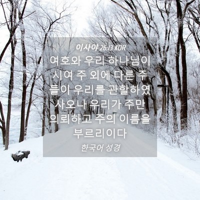 Picture 04 - 이사야 26:13 KOR - 여호와 우리 하나님이시여 주 외에 - Bible Verse Picture