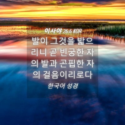 Picture 04 - 이사야 26:6 KOR - 발이 그것을 밟으리니 곧 빈궁한 - Bible Verse Picture