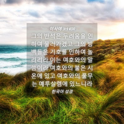 Picture 04 - 이사야 31:9 KOR - 그의 반석은 두려움을 인하여 - Bible Verse Picture