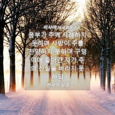 Picture 04 - 이사야 38:18 KOR - 음부가 주께 사례하지 못하며 사망이 - Bible Verse Picture