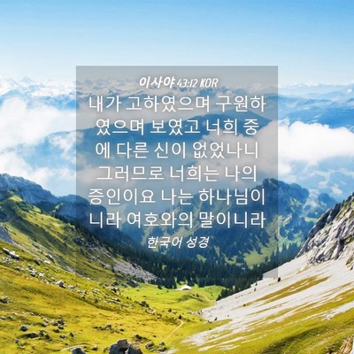 Picture 04 - 이사야 43:12 KOR - 내가 고하였으며 구원하였으며 - Bible Verse Picture