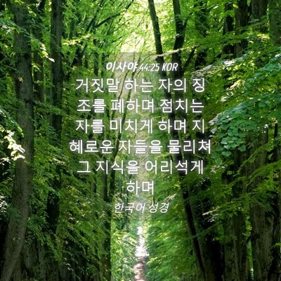 Picture 04 - 이사야 44:25 KOR - 거짓말 하는 자의 징조를 폐하며 - Bible Verse Picture