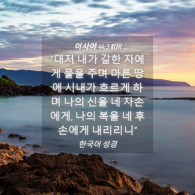 Picture 04 - 이사야 44:3 KOR - 