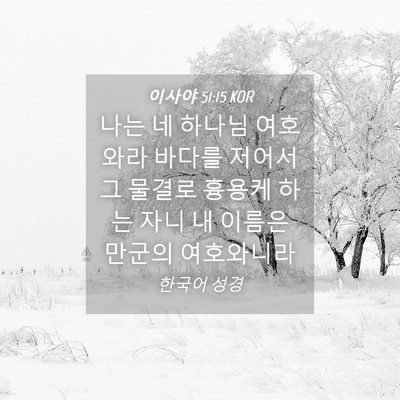 Picture 04 - 이사야 51:15 KOR - 나는 네 하나님 여호와라 바다를 - Bible Verse Picture