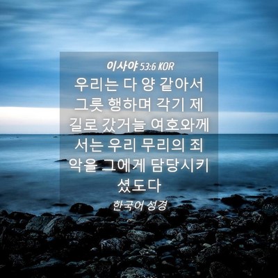 Picture 04 - 이사야 53:6 KOR - 우리는 다 양 같아서 그릇 행하며 - Bible Verse Picture