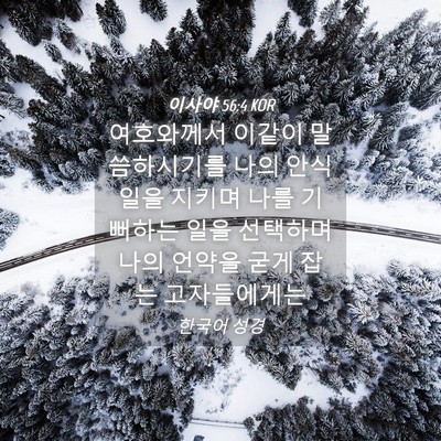 Picture 04 - 이사야 56:4 KOR - 여호와께서 이같이 말씀하시기를 - Bible Verse Picture