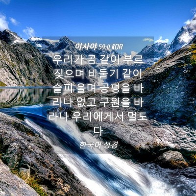 Picture 04 - 이사야 59:11 KOR - 우리가 곰 같이 부르짖으며 비둘기 - Bible Verse Picture