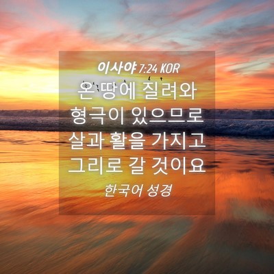 Picture 04 - 이사야 7:24 KOR - 온 땅에 질려와 형극이 있으므로 - Bible Verse Picture