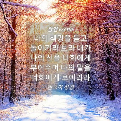 Picture 04 - 잠언 1:23 KOR - 나의 책망을 듣고 돌이키라 보라 - Bible Verse Picture