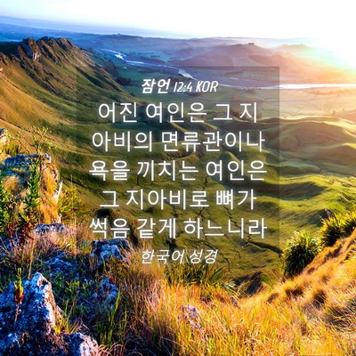 Picture 04 - 잠언 12:4 KOR - 어진 여인은 그 지아비의 면류관이나 - Bible Verse Picture