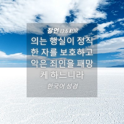 Picture 04 - 잠언 13:6 KOR - 의는 행실이 정직한 자를 보호하고 - Bible Verse Picture