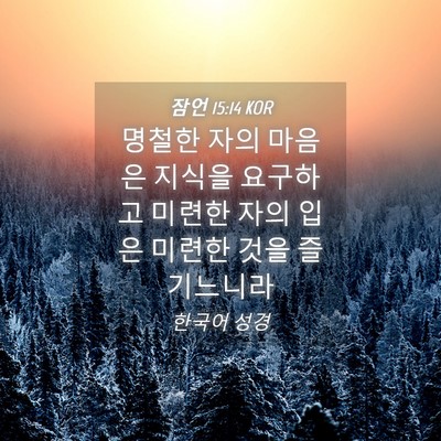 Picture 04 - 잠언 15:14 KOR - 명철한 자의 마음은 지식을 요구하고 - Bible Verse Picture