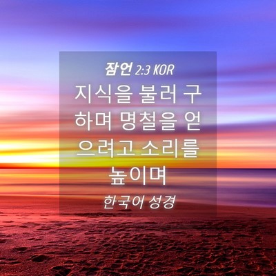 Picture 04 - 잠언 2:3 KOR - 지식을 불러 구하며 명철을 얻으려고 - Bible Verse Picture