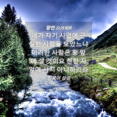 Picture 04 - 잠언 22:29 KOR - 네가 자기 사업에 근실한 사람을 - Bible Verse Picture