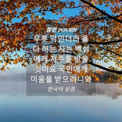 Picture 04 - 잠언 24:24 KOR - 무릇 악인더러 옳다 하는 자는 - Bible Verse Picture