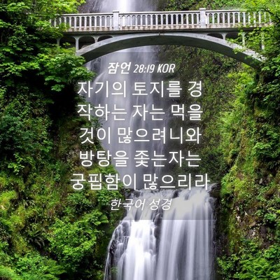 Picture 04 - 잠언 28:19 KOR - 자기의 토지를 경작하는 자는 먹을 - Bible Verse Picture