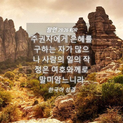 Picture 04 - 잠언 29:26 KOR - 주권자에게 은혜를 구하는 자가 - Bible Verse Picture