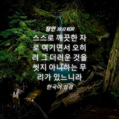 Picture 04 - 잠언 30:12 KOR - 스스로 깨끗한 자로 여기면서 오히려 - Bible Verse Picture