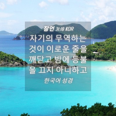 Picture 04 - 잠언 31:18 KOR - 자기의 무역하는 것이 이로운 줄을 - Bible Verse Picture
