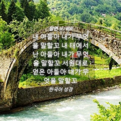 Picture 04 - 잠언 31:2 KOR - 내 아들아 내가 무엇을 말할꼬 내 - Bible Verse Picture