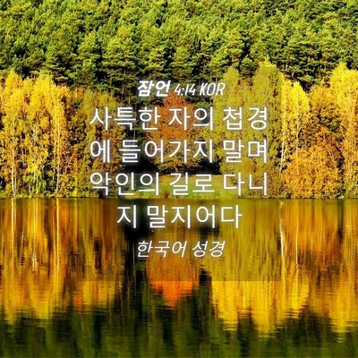 Picture 04 - 잠언 4:14 KOR - 사특한 자의 첩경에 들어가지 말며 - Bible Verse Picture
