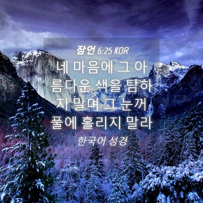 Picture 04 - 잠언 6:25 KOR - 네 마음에 그 아름다운 색을 탐하지 - Bible Verse Picture