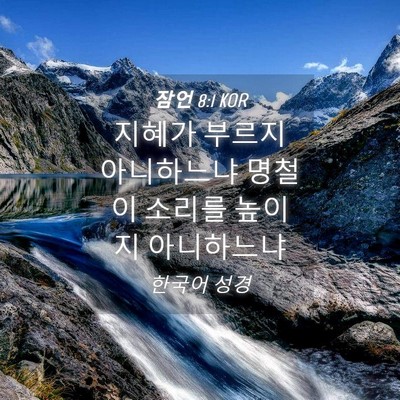 Picture 04 - 잠언 8:1 KOR - 지혜가 부르지 아니하느냐 명철이 - Bible Verse Picture