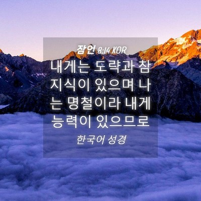 Picture 04 - 잠언 8:14 KOR - 내게는 도략과 참 지식이 있으며 - Bible Verse Picture