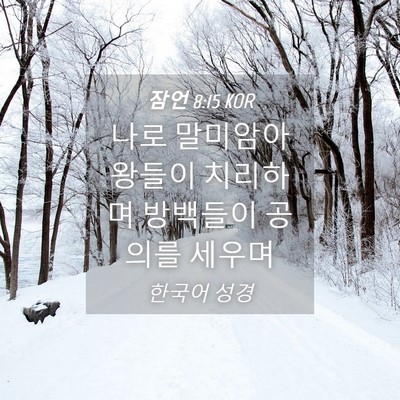 Picture 04 - 잠언 8:15 KOR - 나로 말미암아 왕들이 치리하며 - Bible Verse Picture