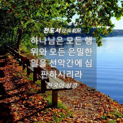 Picture 04 - 전도서 12:14 KOR - 하나님은 모든 행위와 모든 은밀한 - Bible Verse Picture