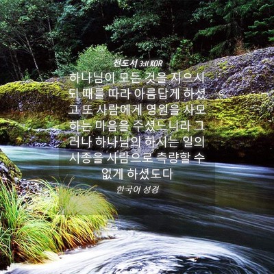 Picture 04 - 전도서 3:11 KOR - 하나님이 모든 것을 지으시되 때를 - Bible Verse Picture