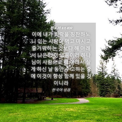 Picture 04 - 전도서 8:15 KOR - 이에 내가 희락을 칭찬하노니 이는 - Bible Verse Picture