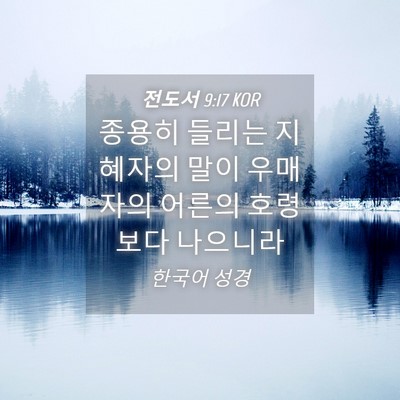 Picture 04 - 전도서 9:17 KOR - 종용히 들리는 지혜자의 말이 - Bible Verse Picture