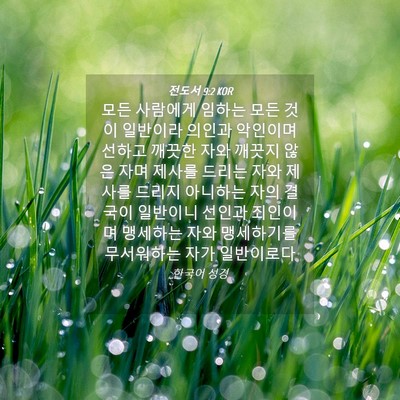 Picture 04 - 전도서 9:2 KOR - 모든 사람에게 임하는 모든 것이 - Bible Verse Picture