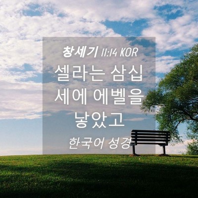 Picture 04 - 창세기 11:14 KOR - 셀라는 삼십세에 에벨을 - Bible Verse Picture