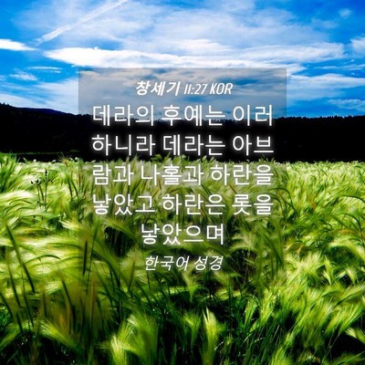 Picture 04 - 창세기 11:27 KOR - 데라의 후예는 이러하니라 데라는 - Bible Verse Picture