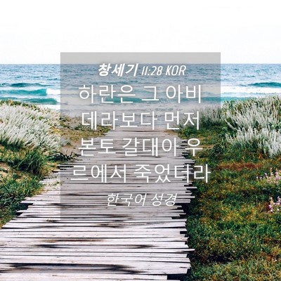 Picture 04 - 창세기 11:28 KOR - 하란은 그 아비 데라보다 먼저 본토 - Bible Verse Picture
