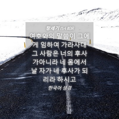 Picture 04 - 창세기 15:4 KOR - 여호와의 말씀이 그에게 임하여 - Bible Verse Picture