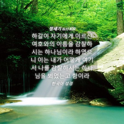 Picture 04 - 창세기 16:13 KOR - 하갈이 자기에게 이르신 여호와의 - Bible Verse Picture