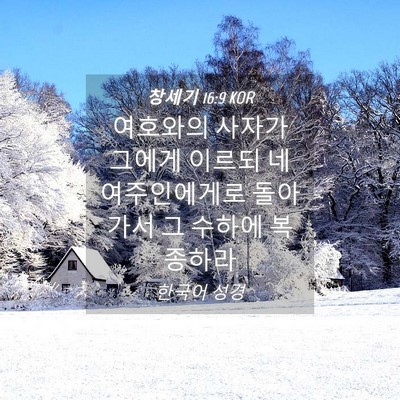 Picture 04 - 창세기 16:9 KOR - 여호와의 사자가 그에게 이르되 네 - Bible Verse Picture