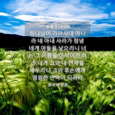 Picture 04 - 창세기 17:19 KOR - 하나님이 가라사대 아니라 네 아내 - Bible Verse Picture