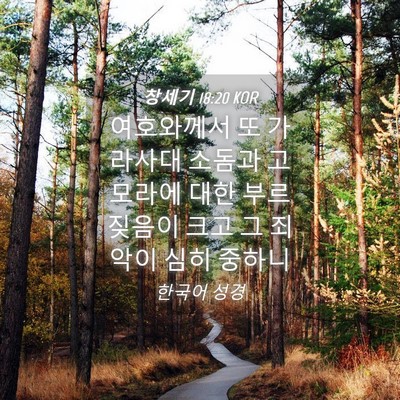 Picture 04 - 창세기 18:20 KOR - 여호와께서 또 가라사대 소돔과 - Bible Verse Picture