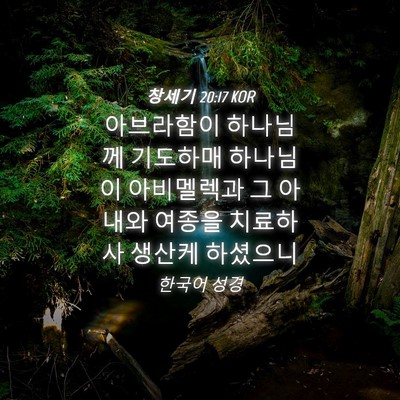 Picture 04 - 창세기 20:17 KOR - 아브라함이 하나님께 기도하매 - Bible Verse Picture