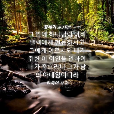 Picture 04 - 창세기 20:3 KOR - 그 밤에 하나님이 아비멜렉에게 - Bible Verse Picture